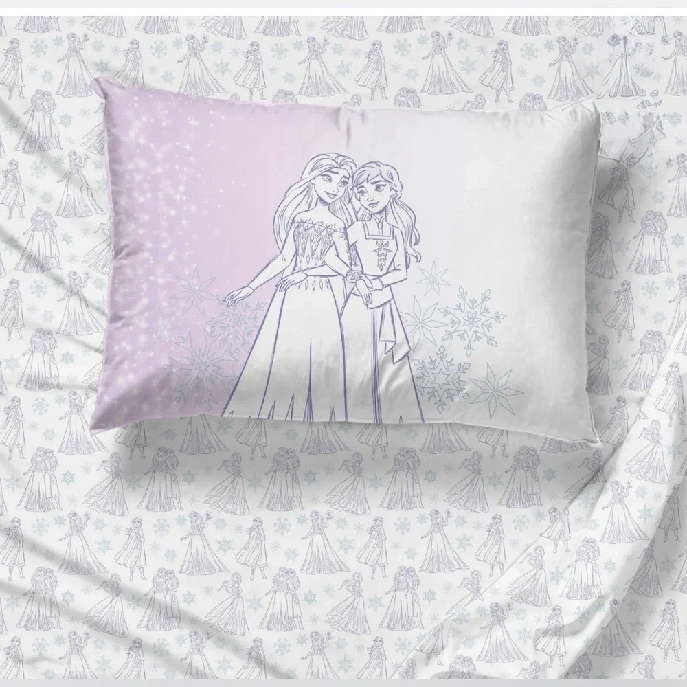 Frozen Winter Frost Adventures 3-Piece Twin Sheet Set, White & Purple, Disney - Picture 5 of 5